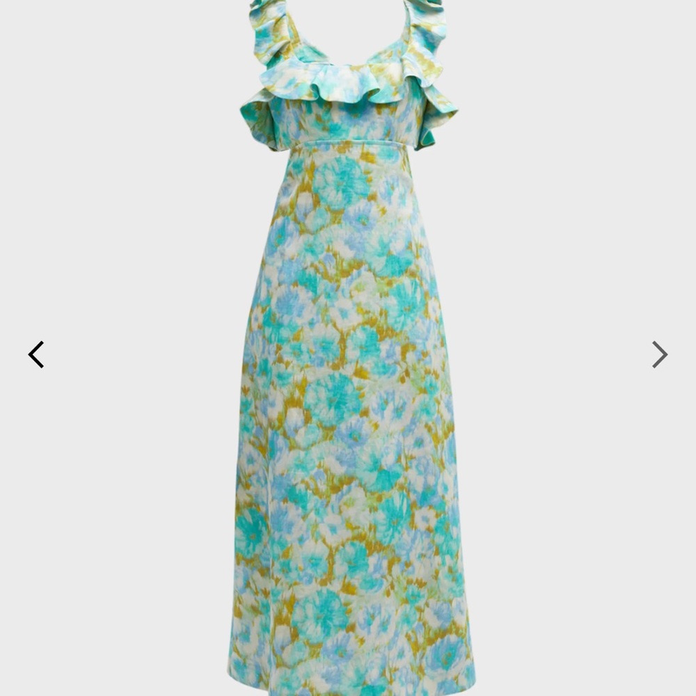 Zimmerman High Tide Frilled Midi Dress